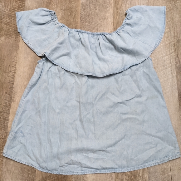 Sanctuary Off the Shoulder Chambray Top - Picture 6 of 8